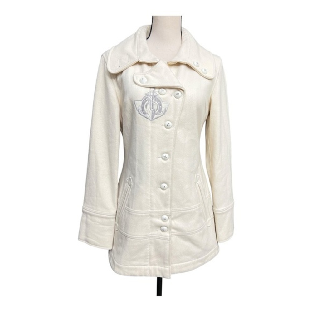 Oakley Cream Pea Coat with Silver Detail Size S/M